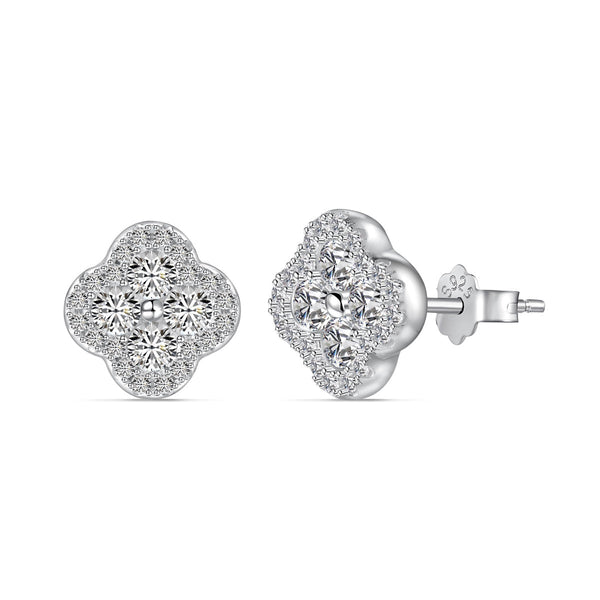 <MAGIC>Four-Leaf Clover Flower Shaped Earrings