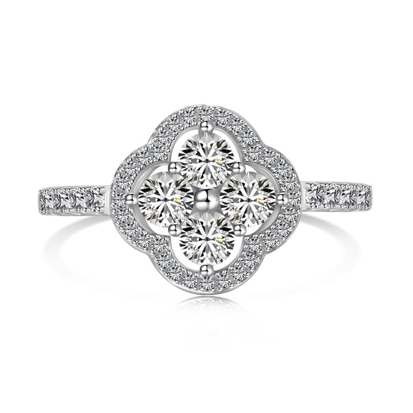 <MAGIC>Four Leaf Clover Flower Design Ring