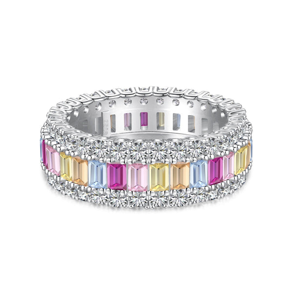 <MAGIC>Dainty Colorful Radiant Cut Daily Ring