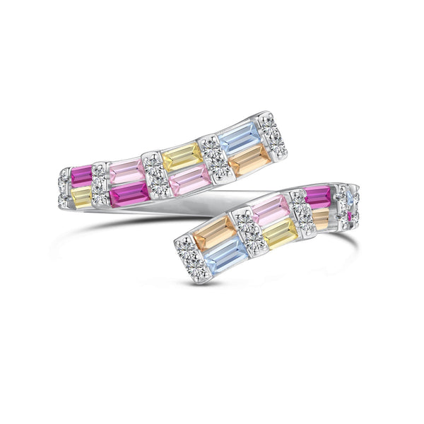 <MAGIC>Charming Colorful Radiant Cut Adjustable Daily Ring