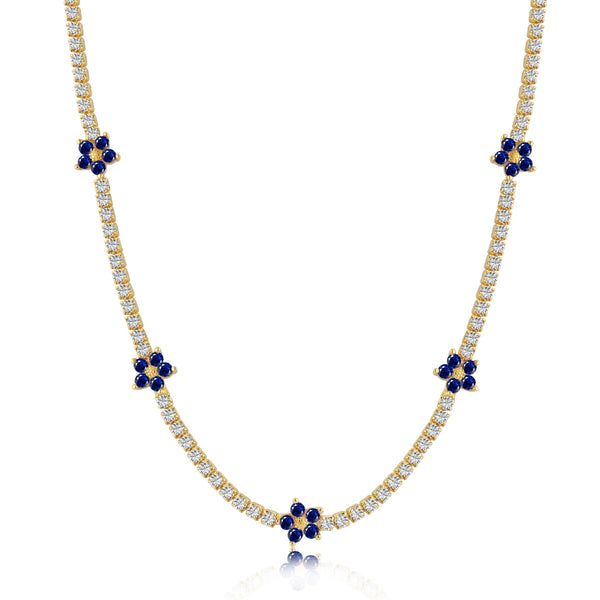 <MAGIC>Luxurious Colorful Flower Tennis Necklace