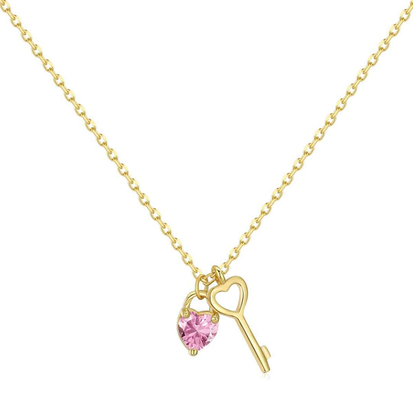 <MAGIC>Unique Heart Shape Key Pendent Necklace