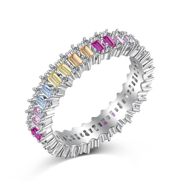 <MAGIC>Splashy Ornate Emerald Cut Cocktail Ring