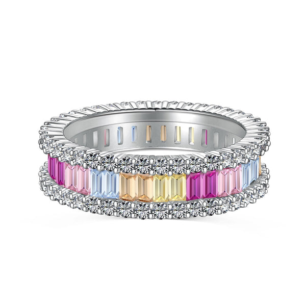 <MAGIC>Dainty Kaleidoscopic Emerald Cut Daily Ring