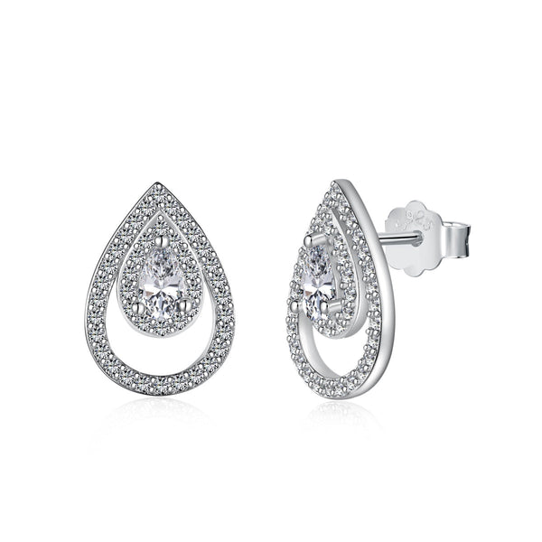 <MAGIC>Sparkling Delicate Water Drop Shape Daily Earrings